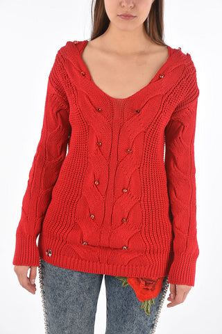 COUTURE V-neck BELLINA BEAT cable knit dress