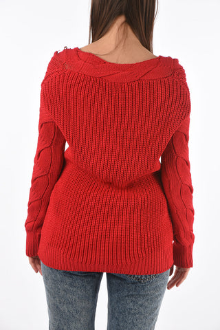 COUTURE V-neck BELLINA BEAT cable knit dress