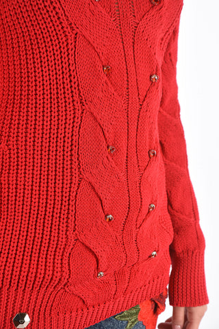 COUTURE V-neck BELLINA BEAT cable knit dress