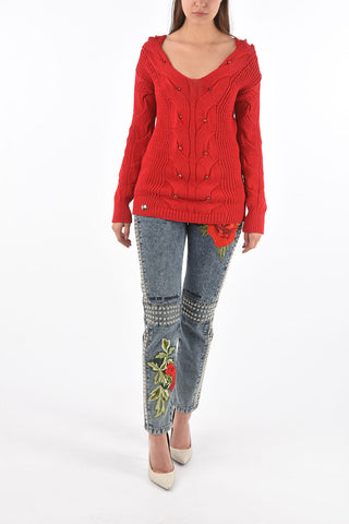 COUTURE V-neck BELLINA BEAT cable knit dress