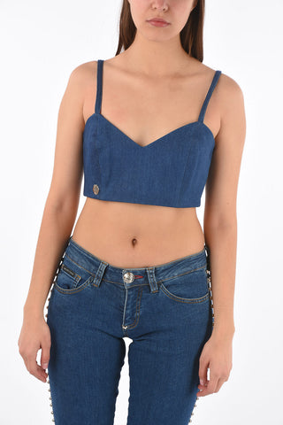 COUTURE denim  Sweetheart Neckline FASHION SAMARA crop top