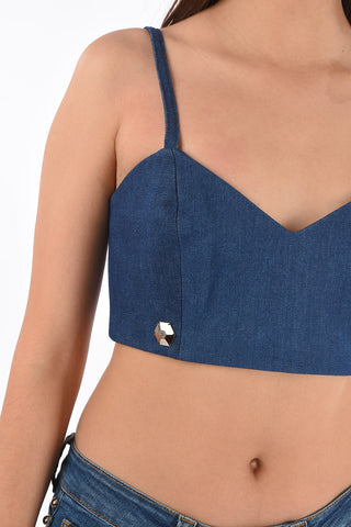 COUTURE denim  Sweetheart Neckline FASHION SAMARA crop top