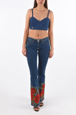 COUTURE denim  Sweetheart Neckline FASHION SAMARA crop top