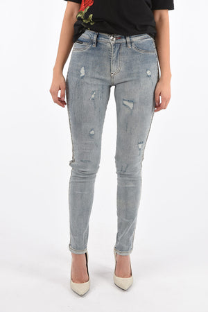 High-Waisted Vintage-Effect Jeggings BY THE ROAD