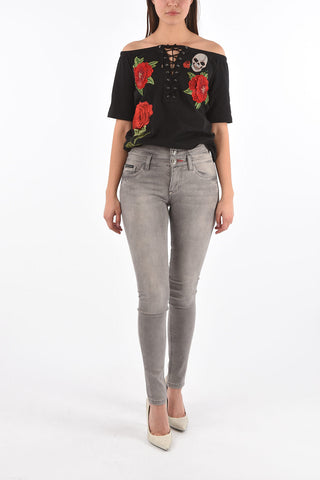 stretch denim high-rise waist DOMINIZZA jeans