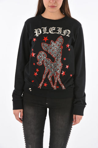 COUTURE crystal WINGS OF MY LOVE crew-neck swetashirt