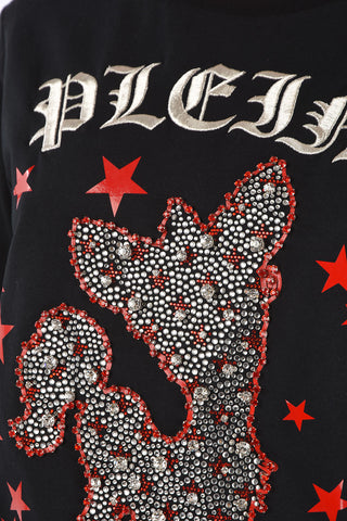 COUTURE crystal WINGS OF MY LOVE crew-neck swetashirt