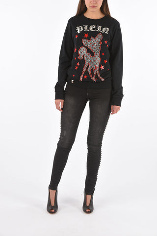 COUTURE crystal WINGS OF MY LOVE crew-neck swetashirt