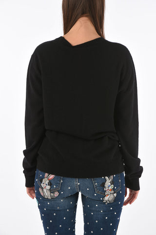COUTURE cashmere SUN crew-neck sweater with skull