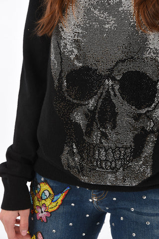COUTURE cashmere SUN crew-neck sweater with skull