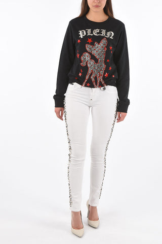 jeggings ARIANNA con profili in borchie