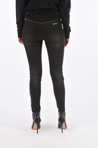 stretch denim DYING INSIDE Jeggings with studs
