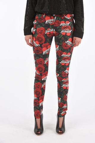 Jegging DIVINA stampa rose a vita alta