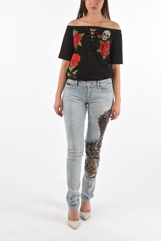 jeans YOURS TRULLY slim fit con strass