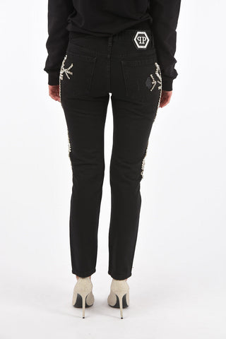 jewel all over distressed Boyfriend cut CHICAGO LIGHT jeans