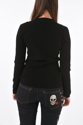 COUTURE maglia a costine LS TWINE con dettagli cut out