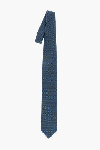 EZ LUXURY micro check silk tie