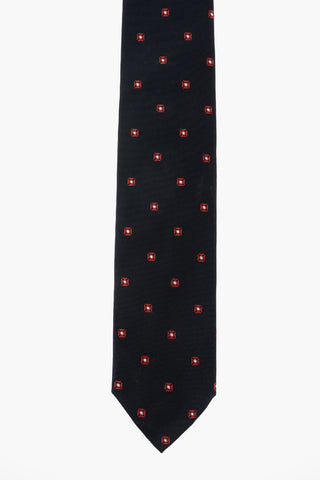 ZZEGNA LUXURY geometric patterned silk Tie