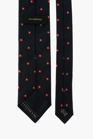 ZZEGNA LUXURY geometric patterned silk Tie