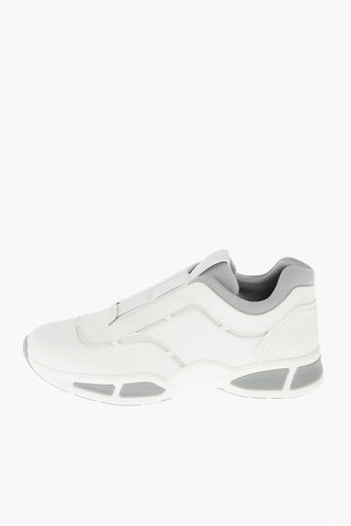 ZZEGNA leather and fabric slip on sneakers