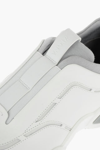 ZZEGNA leather and fabric slip on sneakers