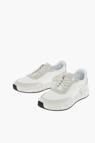 ZZEGNA fabric sneakers with leather details