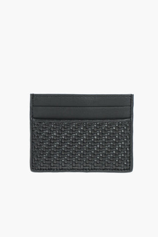 EZ LUXURY portacarte in pelle con motivo intrecciato