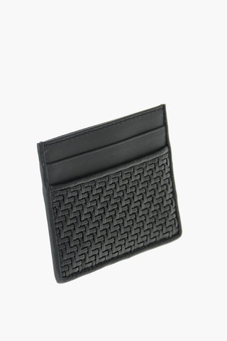 EZ LUXURY portacarte in pelle con motivo intrecciato
