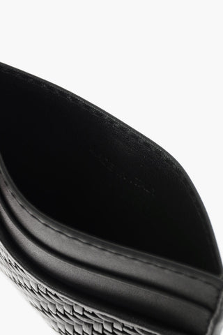 EZ LUXURY portacarte in pelle con motivo intrecciato