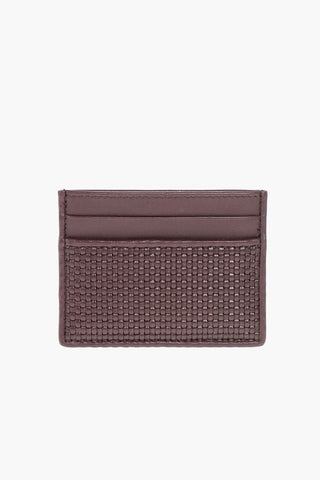 EZ LUXURY Crossed Motif leather card holder