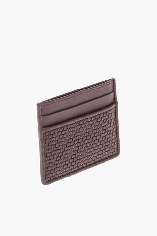 EZ LUXURY Crossed Motif leather card holder