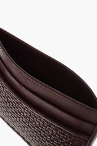 EZ LUXURY Crossed Motif leather card holder