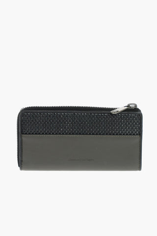 EZ LUXURY leather continental wallet with zip closure