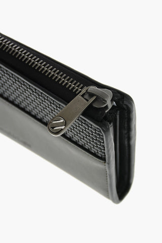 EZ LUXURY leather continental wallet with zip closure