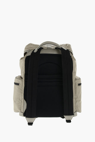 EZ LUXURY fabric backpack with leather trimmings