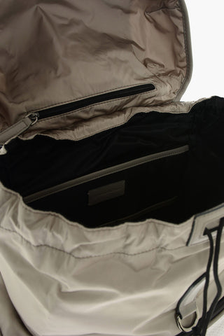 EZ LUXURY fabric backpack with leather trimmings