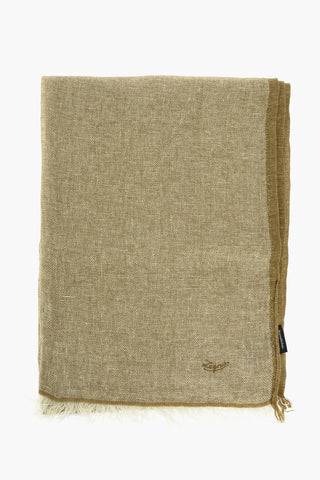 EZ LUXURY sciarpa in misto lino con frange