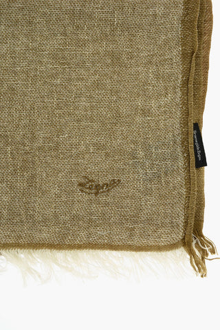 EZ LUXURY sciarpa in misto lino con frange