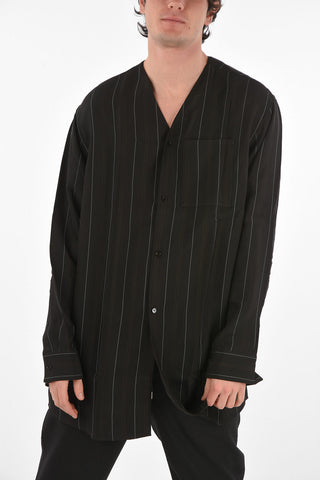 maxi camicia gessata