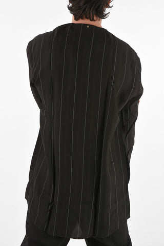 maxi camicia gessata