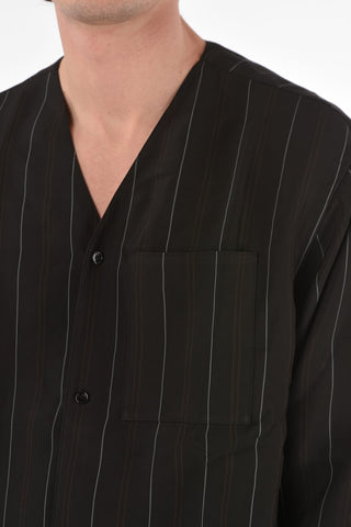 maxi camicia gessata