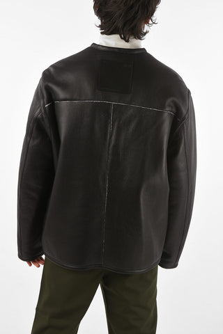 shearling leater COMBAT jacket