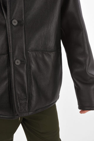 shearling leater COMBAT jacket