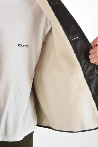 shearling leater COMBAT jacket