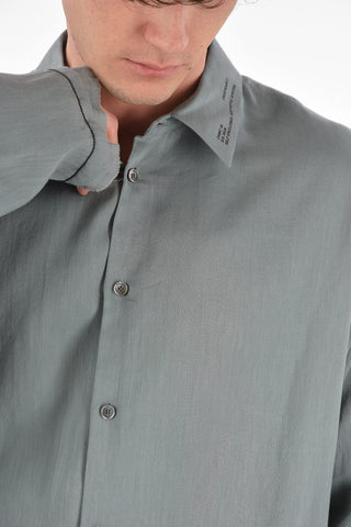 Printed HAZE Cotton Shirt with Raw Cut Edges