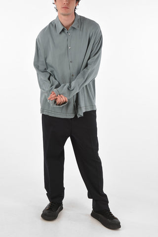 Printed HAZE Cotton Shirt with Raw Cut Edges
