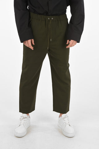 pantaloni crop con coulisse in vita