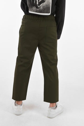 pantaloni crop con coulisse in vita