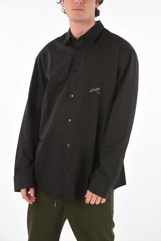 camicia con dettaglio in seta sul dietro