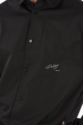 camicia con dettaglio in seta sul dietro